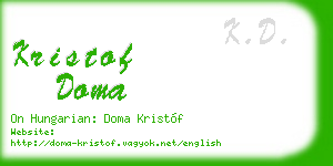 kristof doma business card